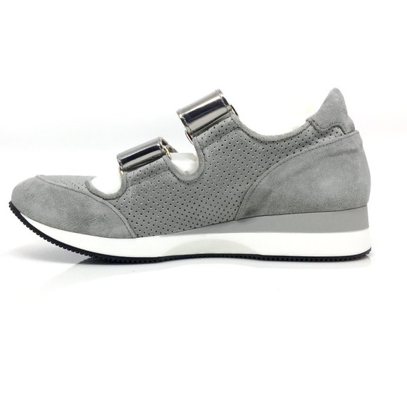 NEW MAX MARA MM34 Gray Perla Velcro Sneakers - Picture 6 of 11